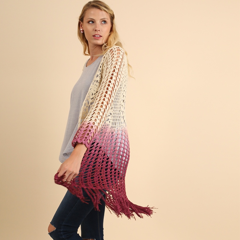 Ombre Crochet Cardigan